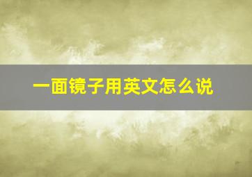 一面镜子用英文怎么说