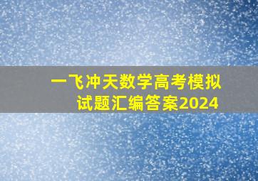 一飞冲天数学高考模拟试题汇编答案2024