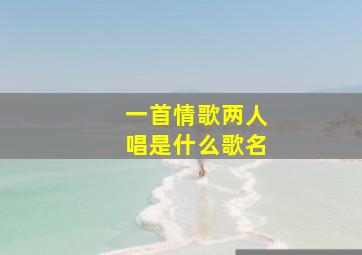 一首情歌两人唱是什么歌名