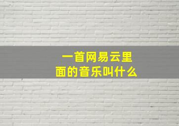 一首网易云里面的音乐叫什么