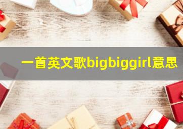 一首英文歌bigbiggirl意思