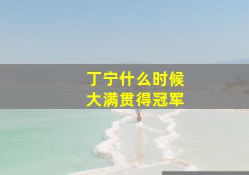 丁宁什么时候大满贯得冠军