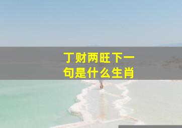 丁财两旺下一句是什么生肖