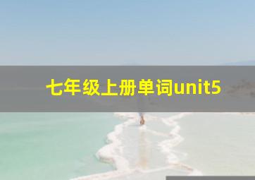 七年级上册单词unit5