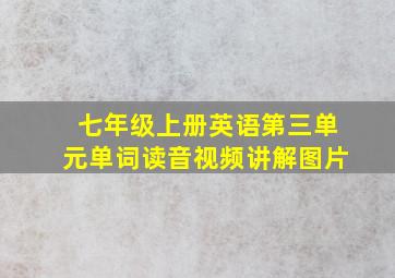 七年级上册英语第三单元单词读音视频讲解图片