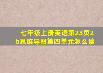 七年级上册英语第23页2b思维导图第四单元怎么读