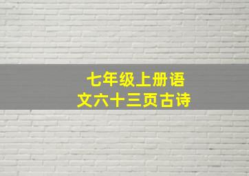 七年级上册语文六十三页古诗