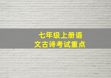 七年级上册语文古诗考试重点