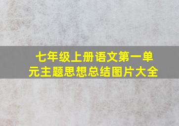 七年级上册语文第一单元主题思想总结图片大全