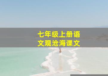 七年级上册语文观沧海课文