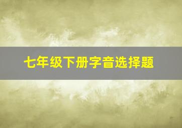 七年级下册字音选择题