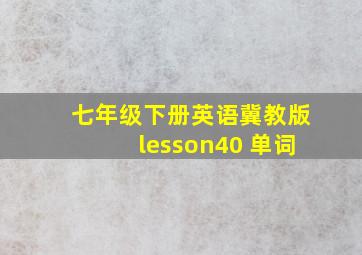 七年级下册英语冀教版lesson40 单词