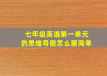 七年级英语第一单元的思维导图怎么画简单