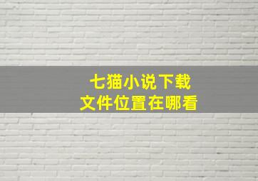 七猫小说下载文件位置在哪看