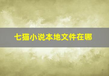 七猫小说本地文件在哪