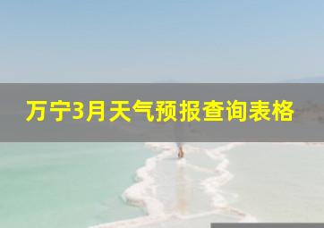 万宁3月天气预报查询表格