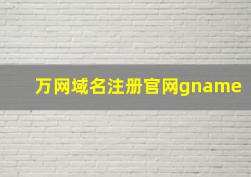 万网域名注册官网gname