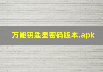 万能钥匙显密码版本.apk