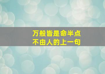 万般皆是命半点不由人的上一句