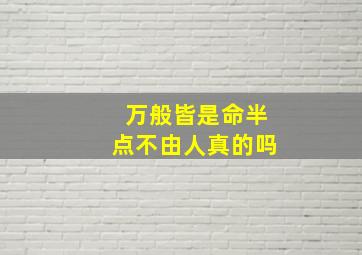 万般皆是命半点不由人真的吗