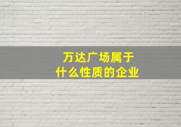 万达广场属于什么性质的企业