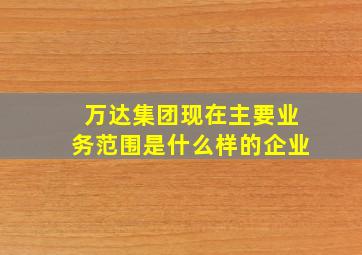 万达集团现在主要业务范围是什么样的企业