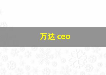 万达 ceo