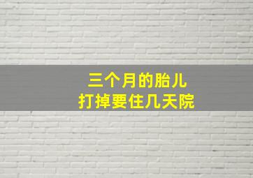 三个月的胎儿打掉要住几天院