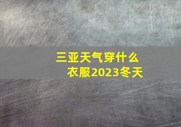 三亚天气穿什么衣服2023冬天