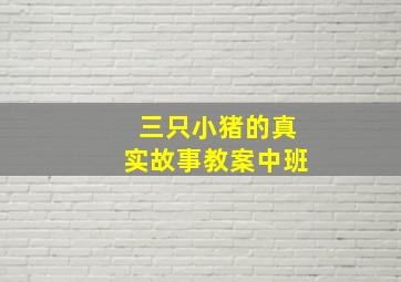 三只小猪的真实故事教案中班