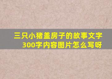 三只小猪盖房子的故事文字300字内容图片怎么写呀