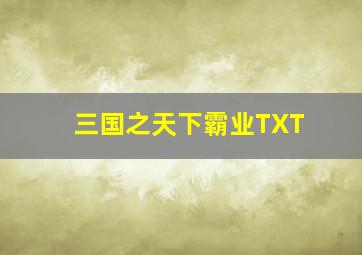 三国之天下霸业TXT