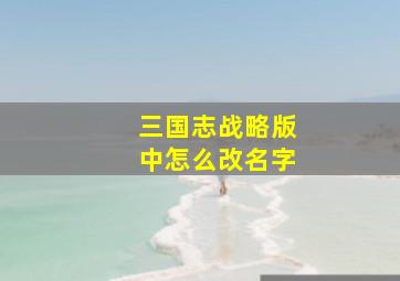 三国志战略版中怎么改名字