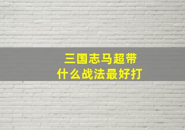 三国志马超带什么战法最好打