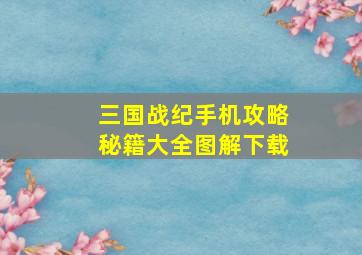 三国战纪手机攻略秘籍大全图解下载