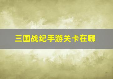 三国战纪手游关卡在哪