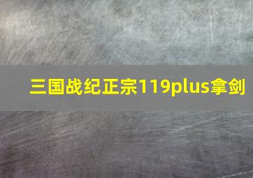 三国战纪正宗119plus拿剑