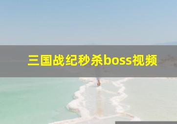 三国战纪秒杀boss视频