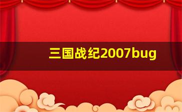 三国战纪2007bug