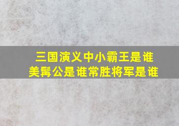 三国演义中小霸王是谁美髯公是谁常胜将军是谁