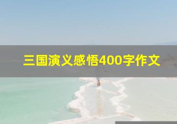 三国演义感悟400字作文