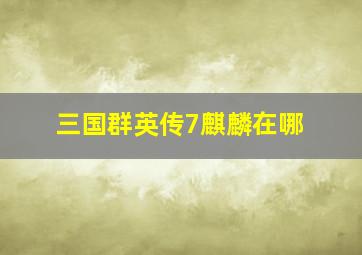 三国群英传7麒麟在哪