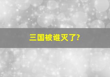 三国被谁灭了?