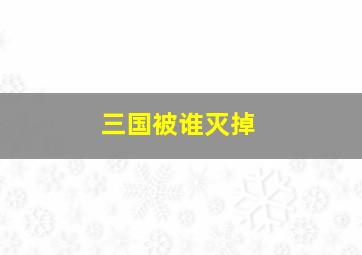 三国被谁灭掉