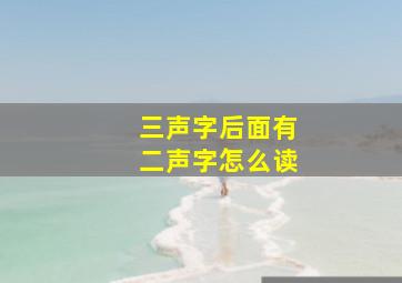 三声字后面有二声字怎么读