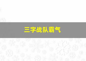 三字战队霸气