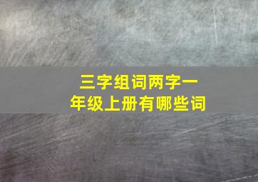 三字组词两字一年级上册有哪些词