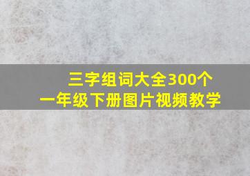 三字组词大全300个一年级下册图片视频教学