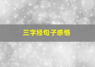 三字经句子感悟