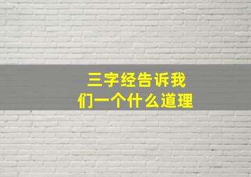 三字经告诉我们一个什么道理